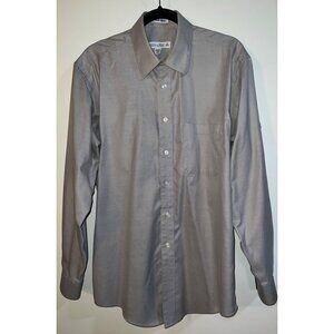 Joseph & Feiss Mens Long Sleeve Button-Down Dress Shirt  16 34/35  Gray